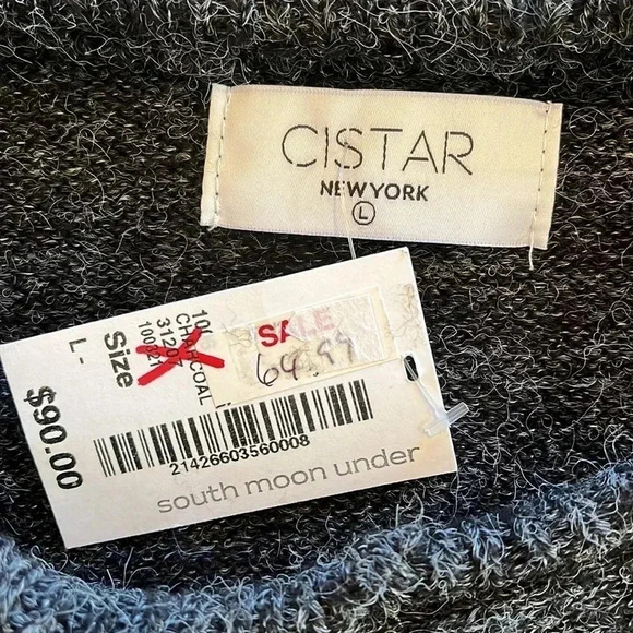 Wool Blend Sweater Womens Large Gray Cropped Cottagecore Cozy Feminine Ruffle - Picture 6 of 16